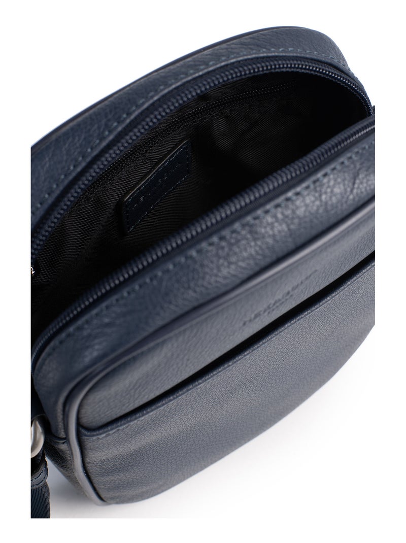 Sacoche  Cuir CONFORT Bleu marine - Kiabi