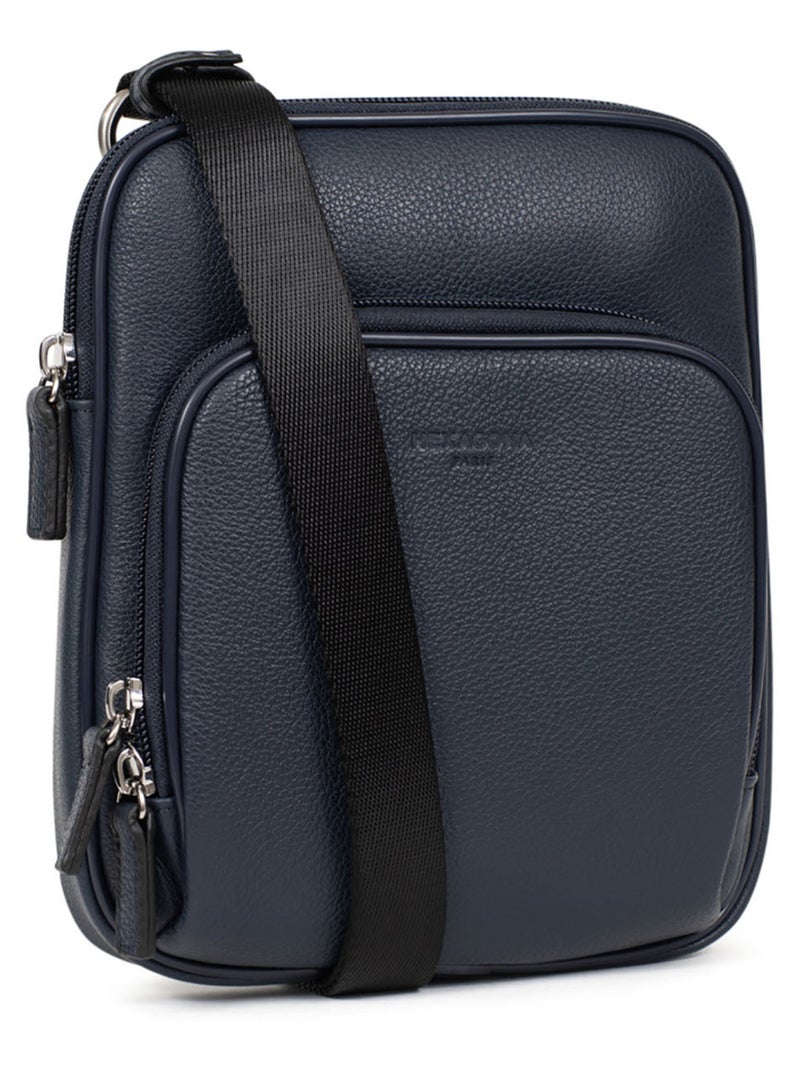 Sacoche  Cuir CONFORT Bleu marine - Kiabi