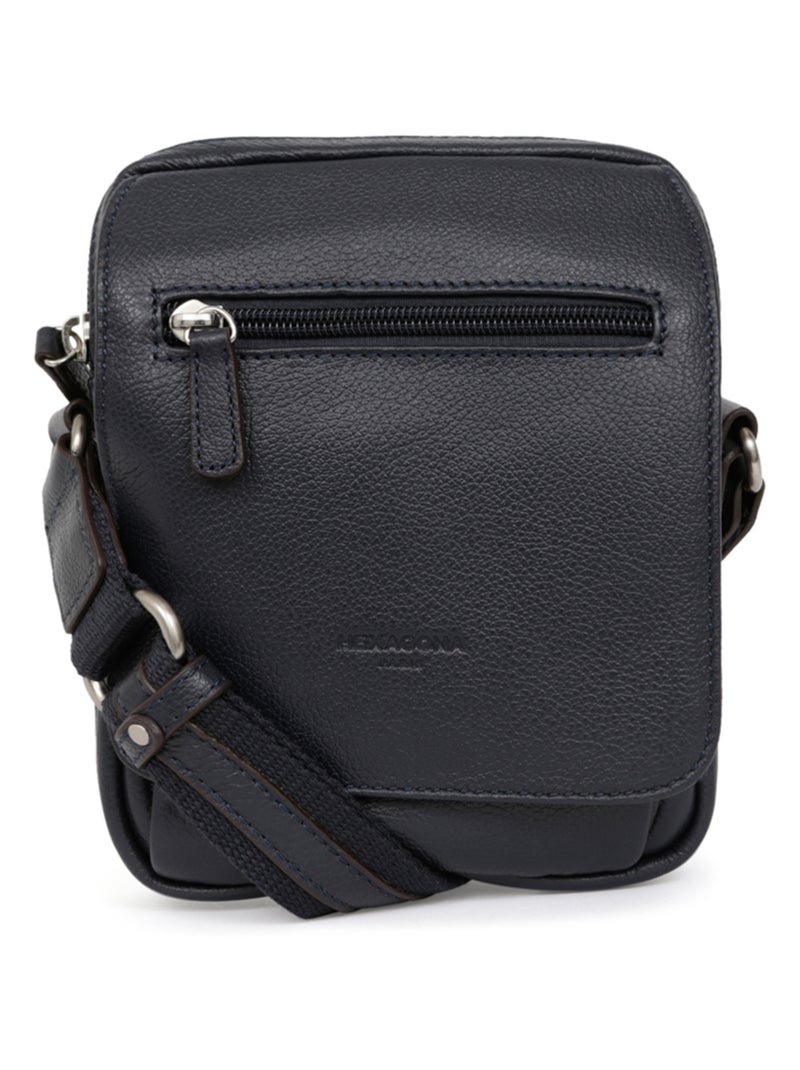Sacoche  Cuir CONFORT Bleu marine - Kiabi