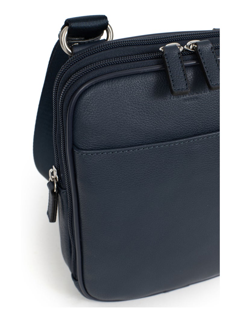 Sacoche  cuir confort hexagona Bleu marine - Kiabi