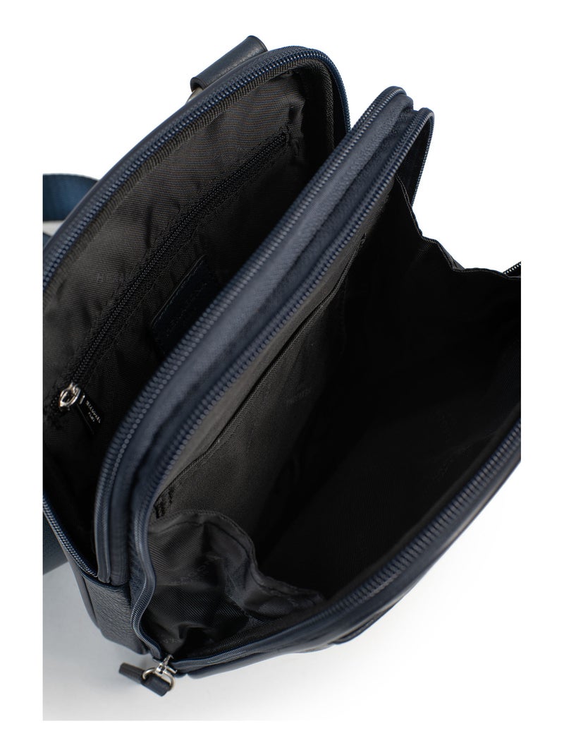Sacoche  cuir confort hexagona Bleu marine - Kiabi
