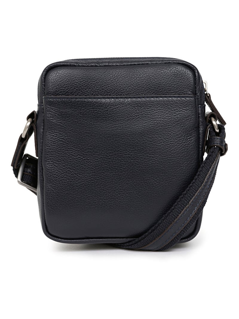 Sacoche  cuir confort hexagona Bleu marine - Kiabi