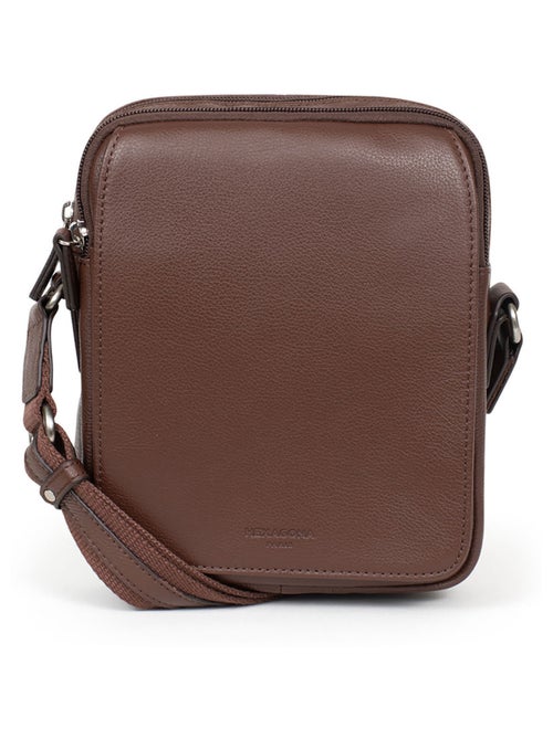 Sacoche  cuir confort hexagona - Kiabi
