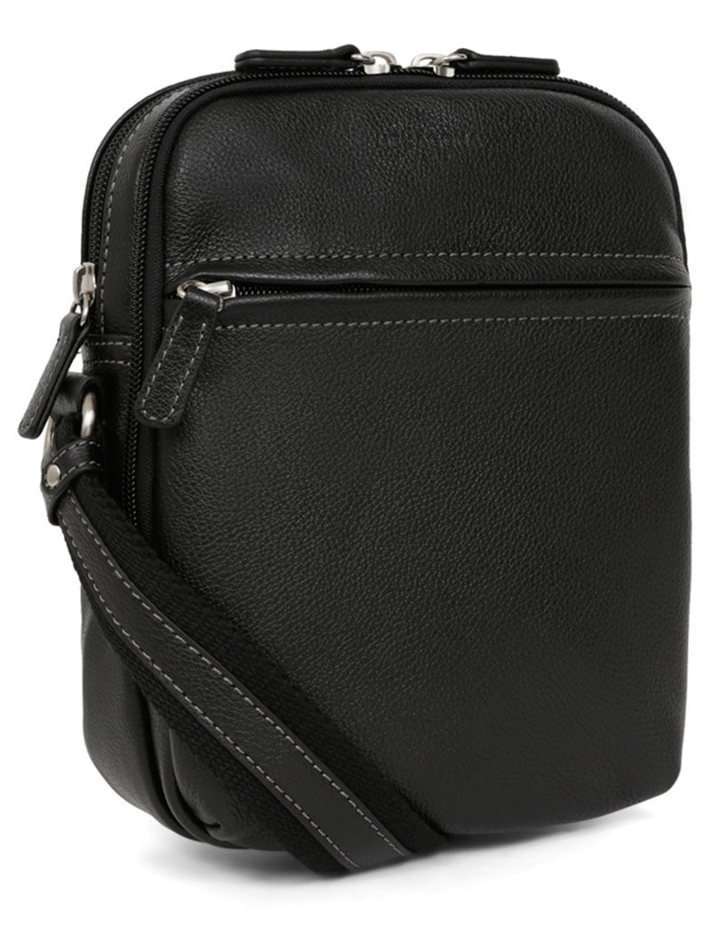 Sacoche  cuir confort hexagona Noir - Kiabi