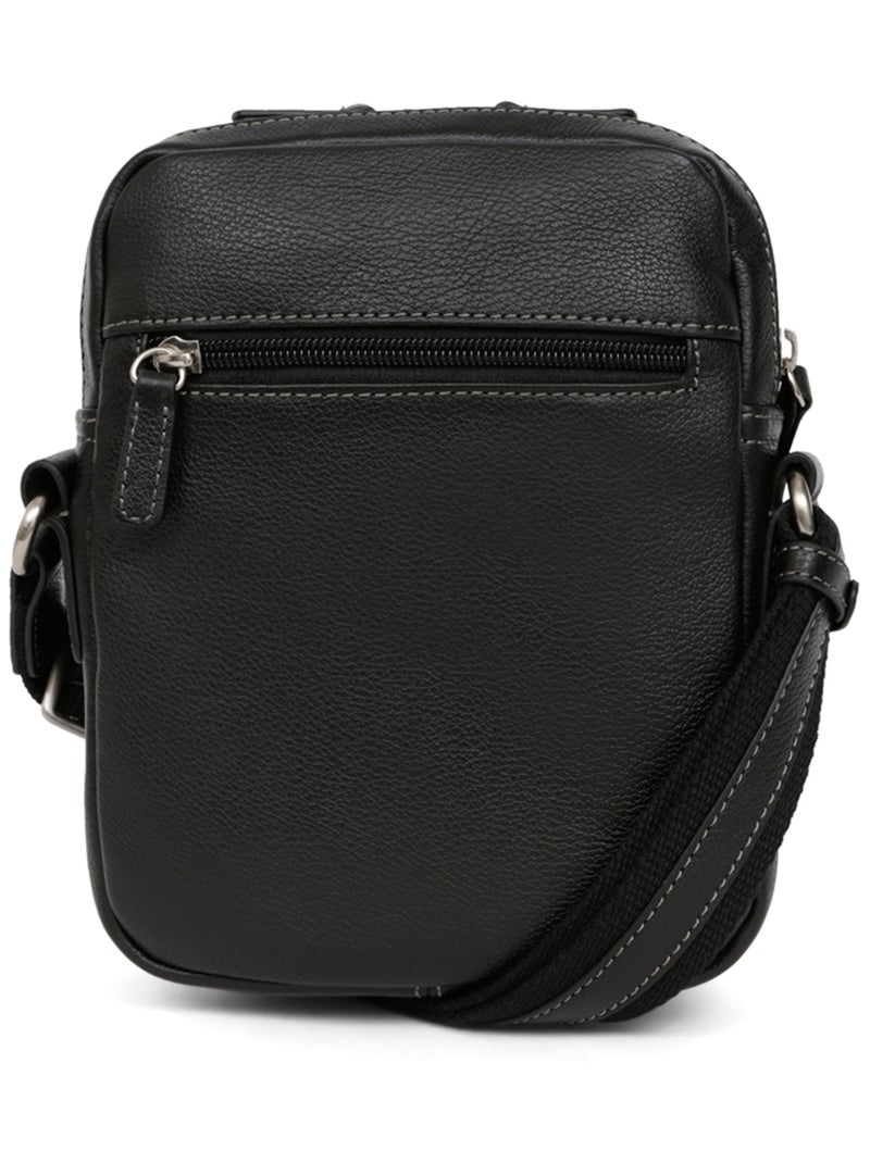 Sacoche  cuir confort hexagona Noir - Kiabi