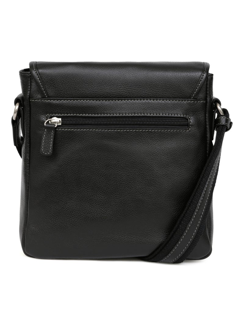 Sacoche  cuir confort hexagona Noir - Kiabi