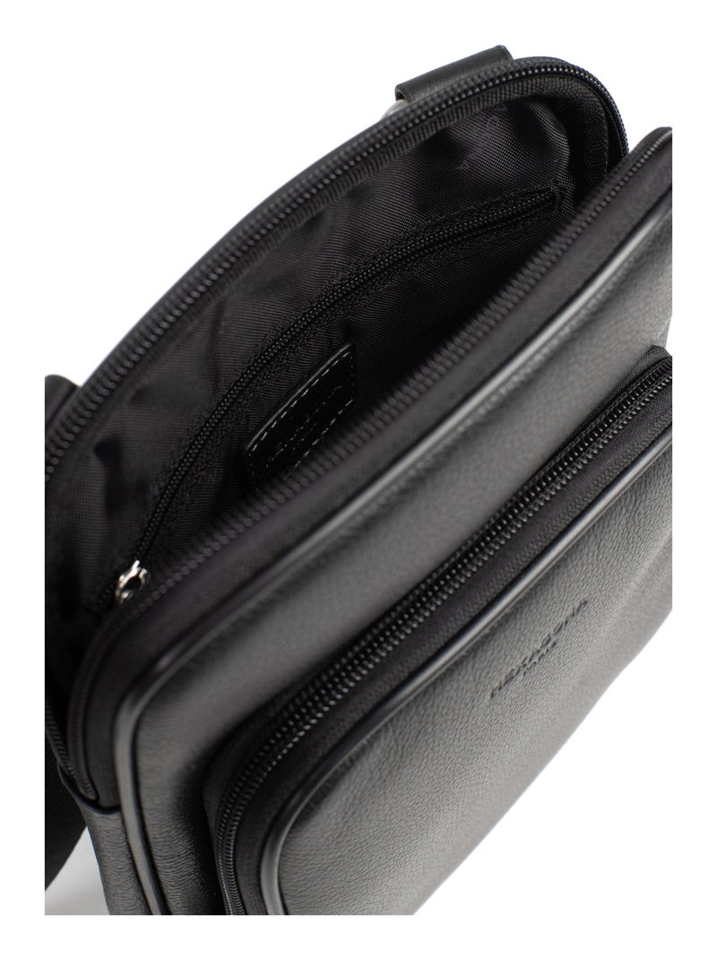Sacoche  cuir confort hexagona Noir - Kiabi