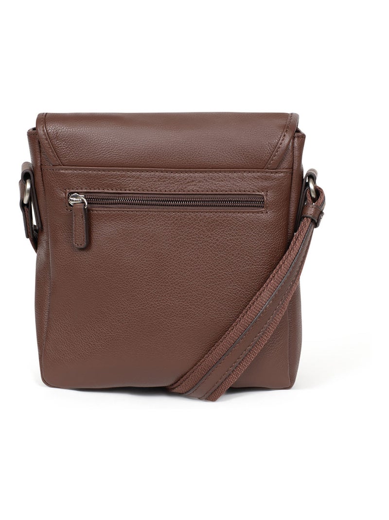 Sacoche  Cuir CONFORT Marron chocolat - Kiabi