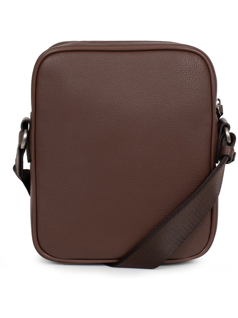 Sacoche  Cuir CONFORT Marron chocolat - Kiabi