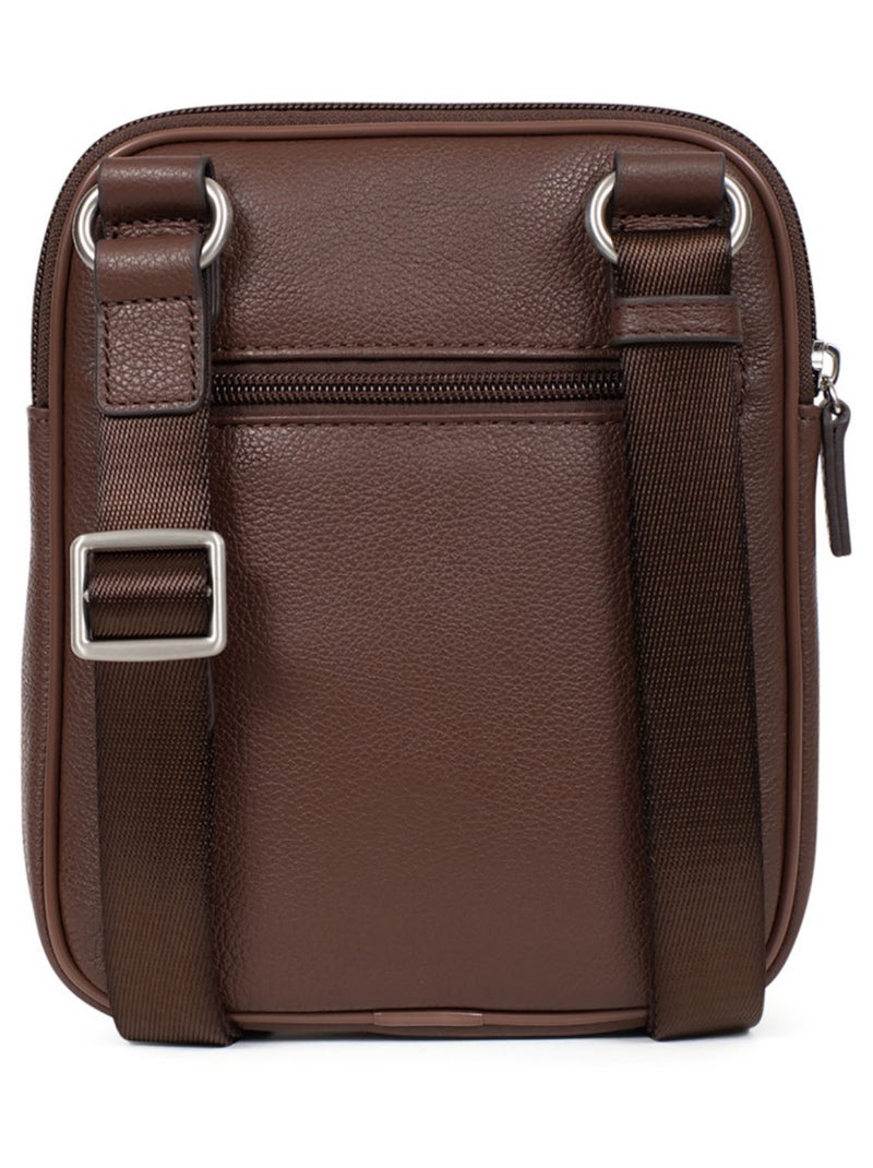 Sacoche  Cuir CONFORT Marron chocolat - Kiabi
