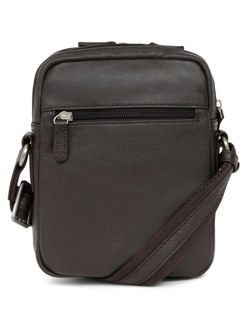 Sacoche  Cuir CONFORT Marron foncé - Kiabi