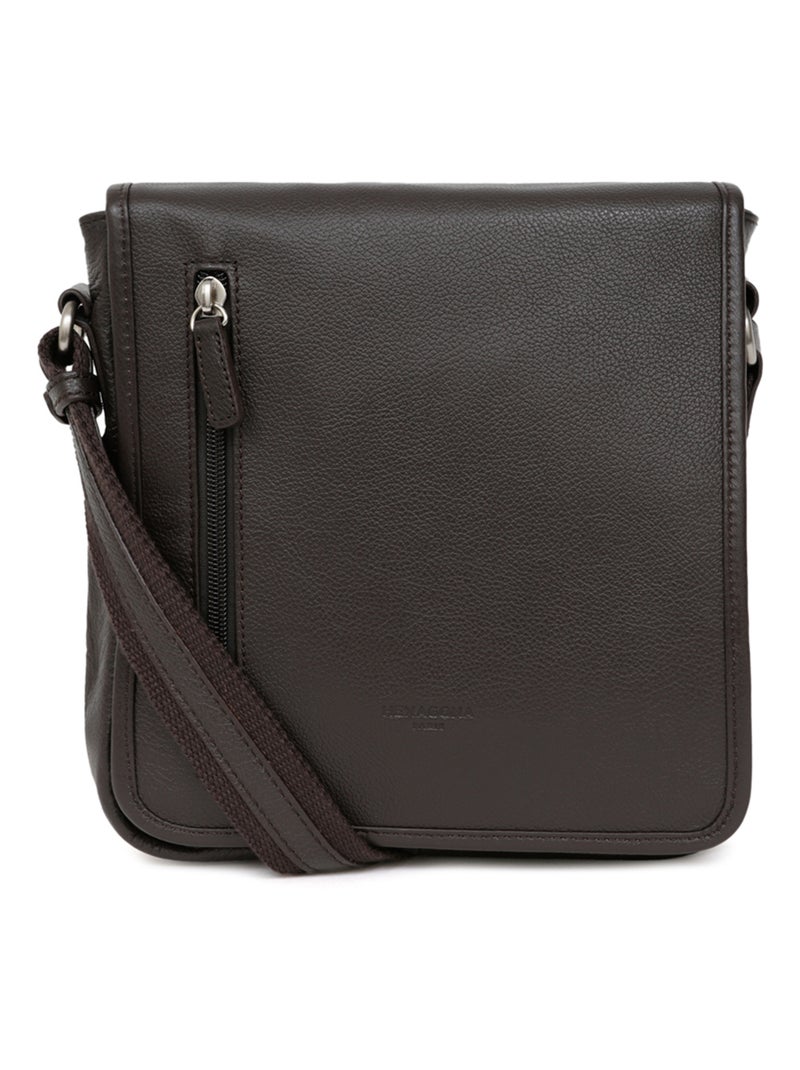 Sacoche  Cuir CONFORT Marron foncé - Kiabi