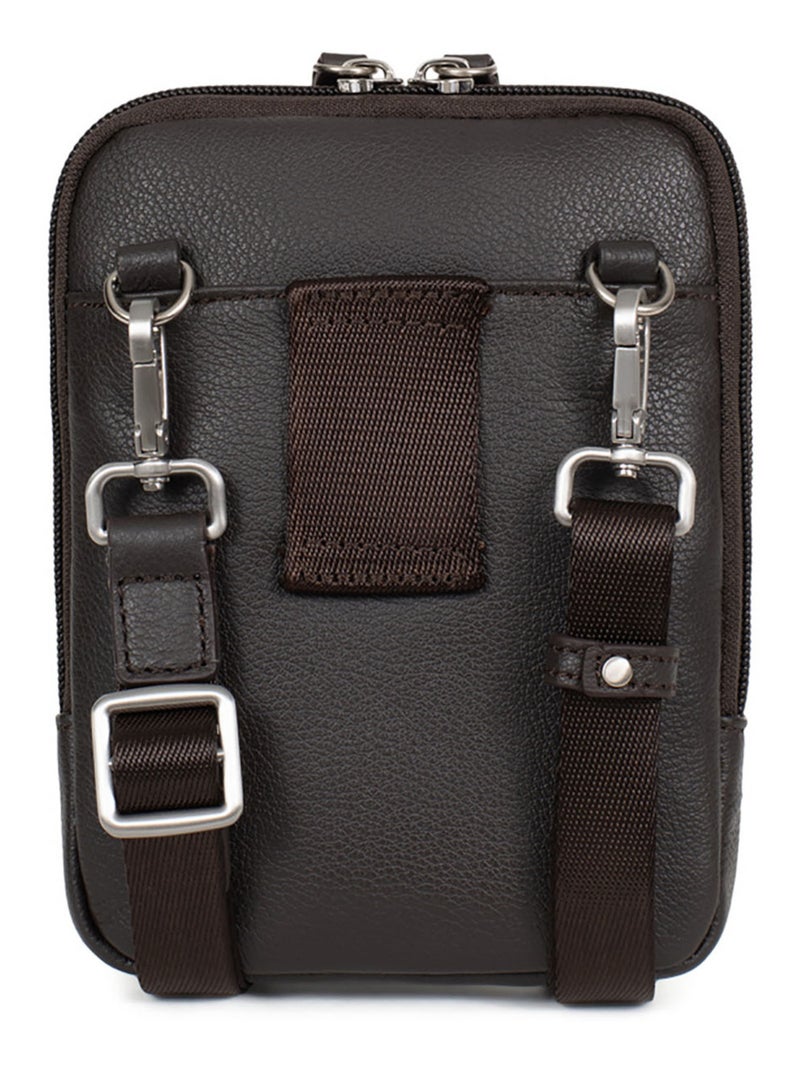 Sacoche  Cuir CONFORT Marron foncé - Kiabi