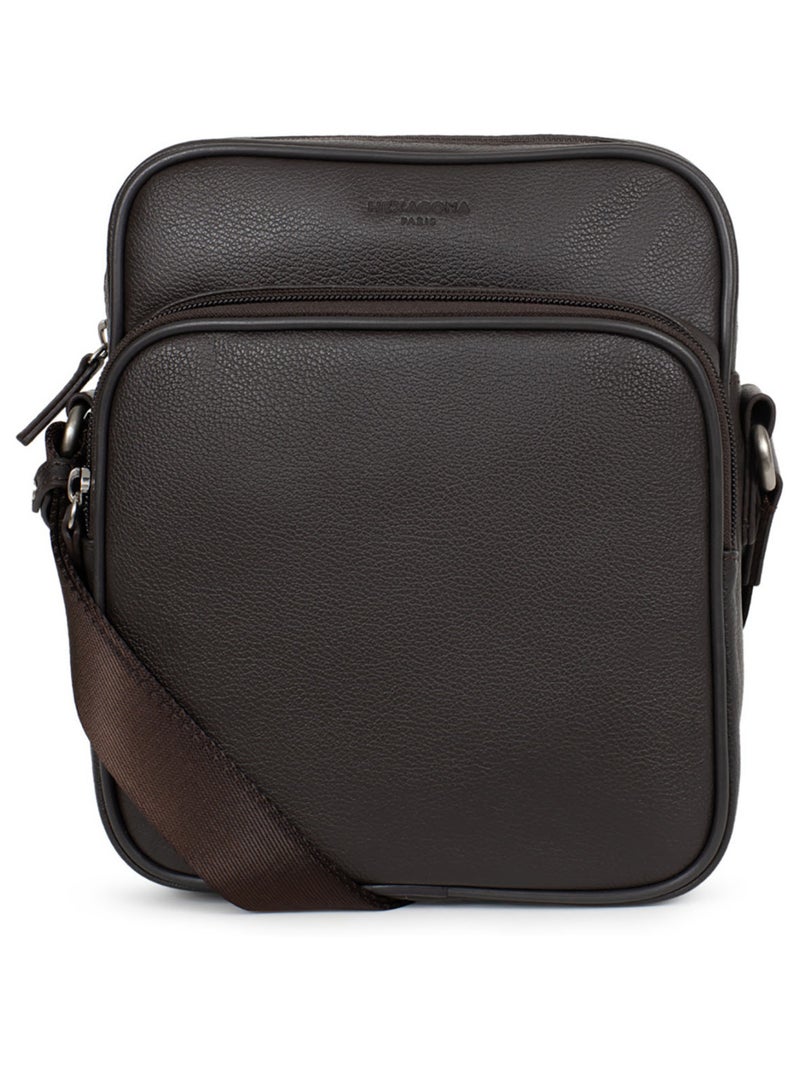 Sacoche  Cuir CONFORT Marron foncé - Kiabi