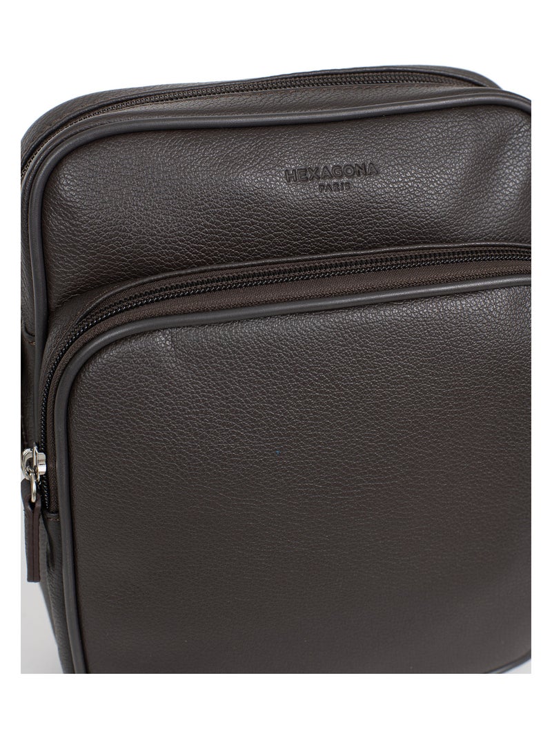 Sacoche  Cuir CONFORT Marron foncé - Kiabi