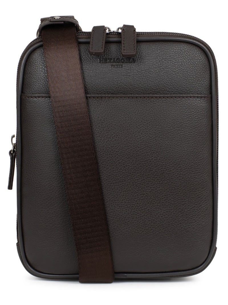 Sacoche  Cuir CONFORT Marron foncé - Kiabi