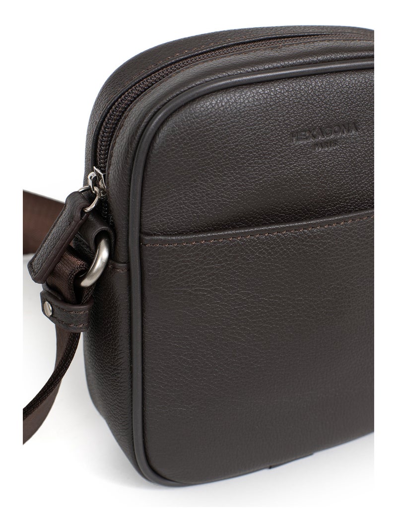 Sacoche  Cuir CONFORT Marron foncé - Kiabi