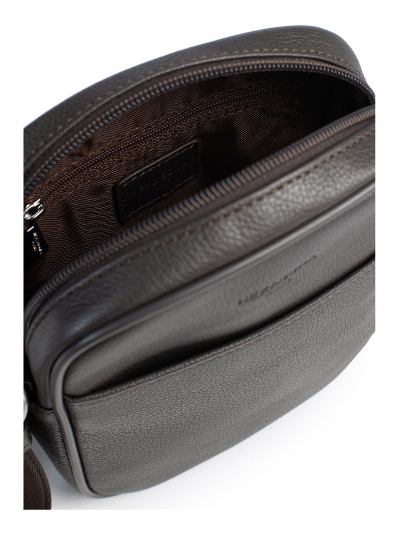Sacoche  Cuir CONFORT Marron foncé - Kiabi