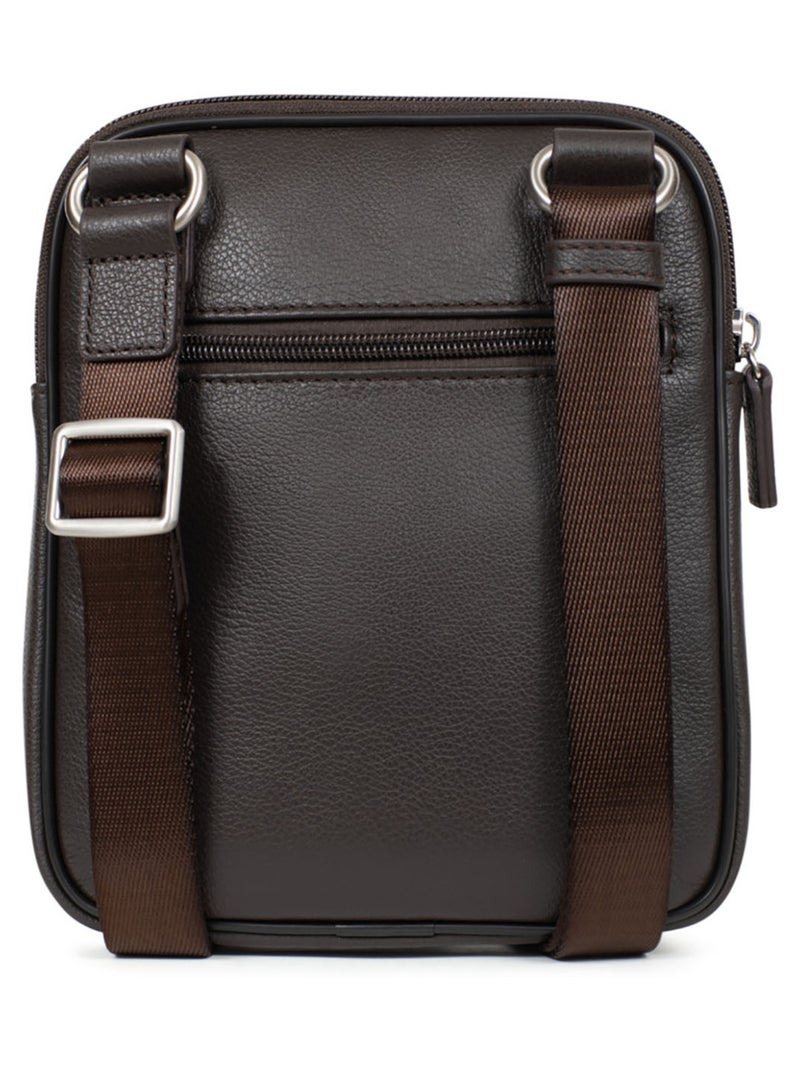 Sacoche  Cuir CONFORT Marron foncé - Kiabi
