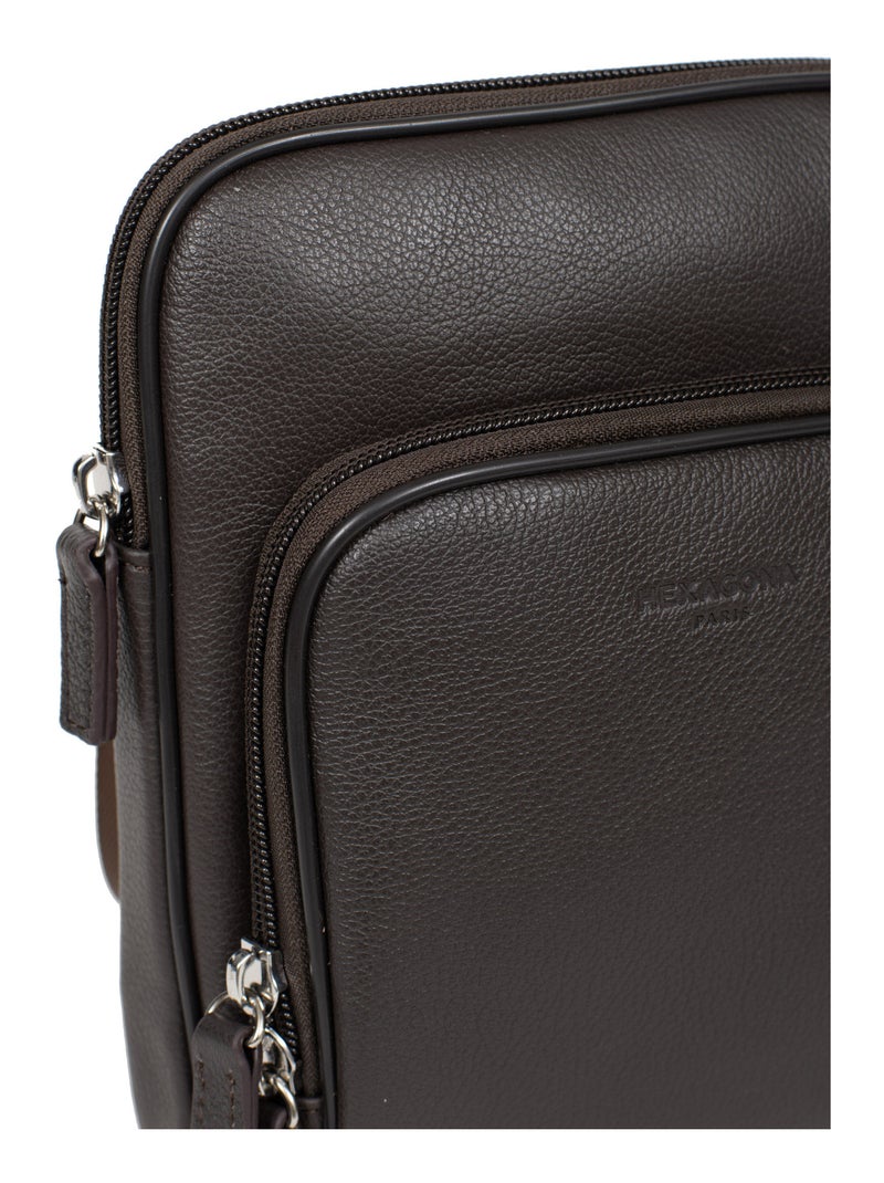 Sacoche  Cuir CONFORT Marron foncé - Kiabi