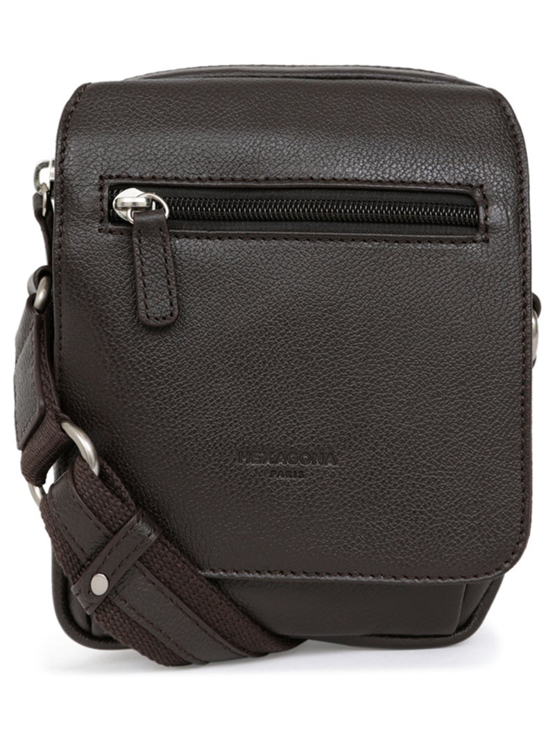 Sacoche  Cuir CONFORT Marron foncé - Kiabi
