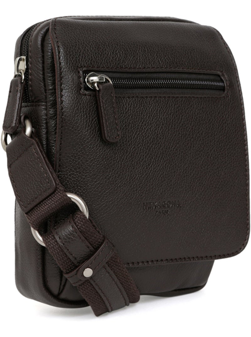 Sacoche  Cuir CONFORT Marron foncé - Kiabi