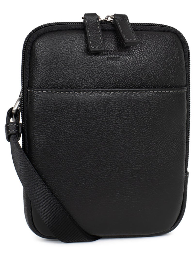 Sacoche  Cuir CONFORT Noir - Kiabi