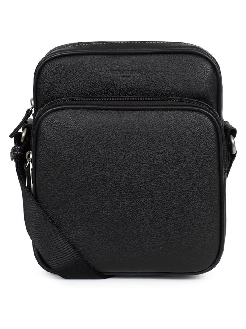 Sacoche  Cuir CONFORT Noir - Kiabi