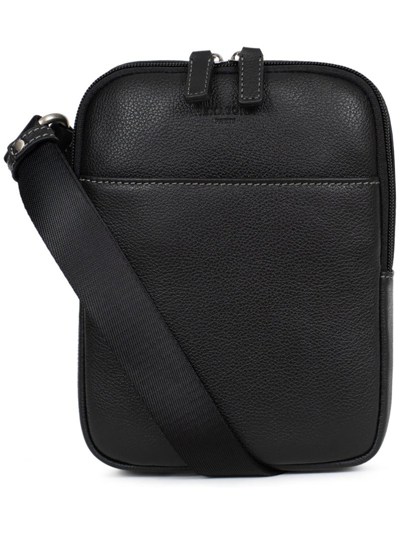 Sacoche  Cuir CONFORT Noir - Kiabi