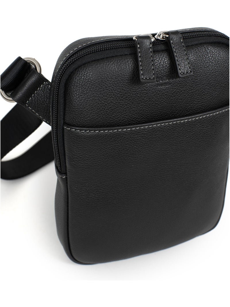 Sacoche  Cuir CONFORT Noir - Kiabi