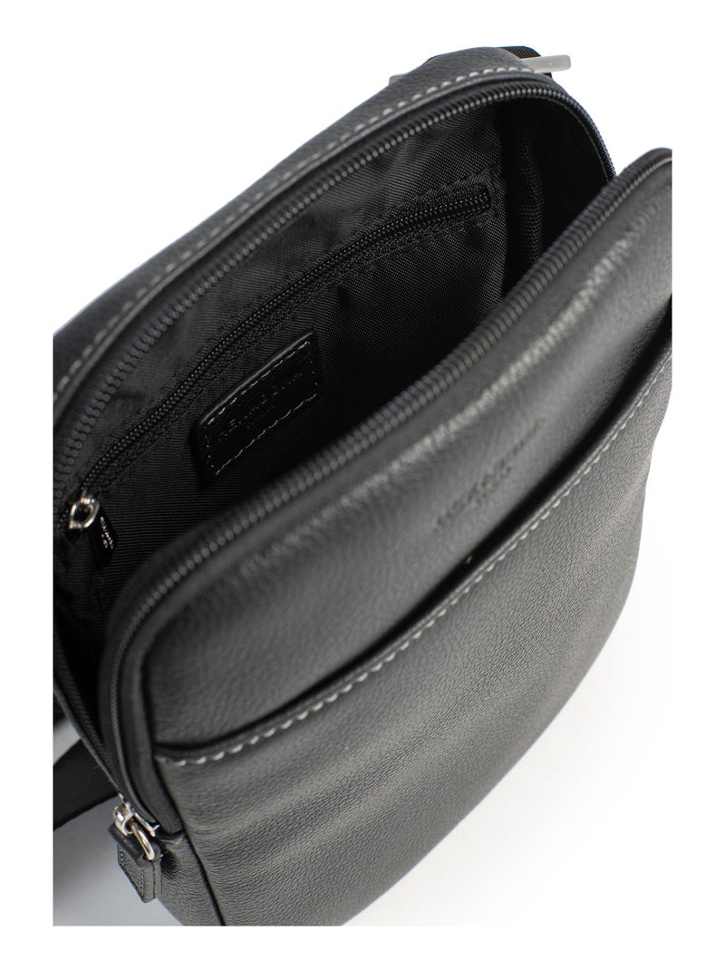 Sacoche  Cuir CONFORT Noir - Kiabi