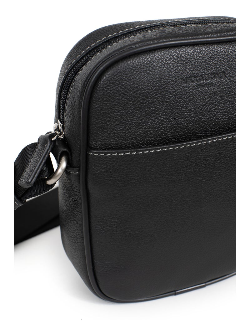Sacoche  Cuir CONFORT Noir - Kiabi