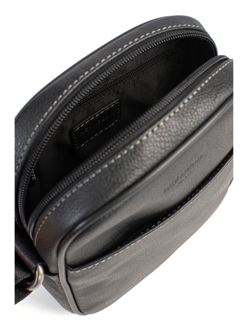Sacoche  Cuir CONFORT Noir - Kiabi