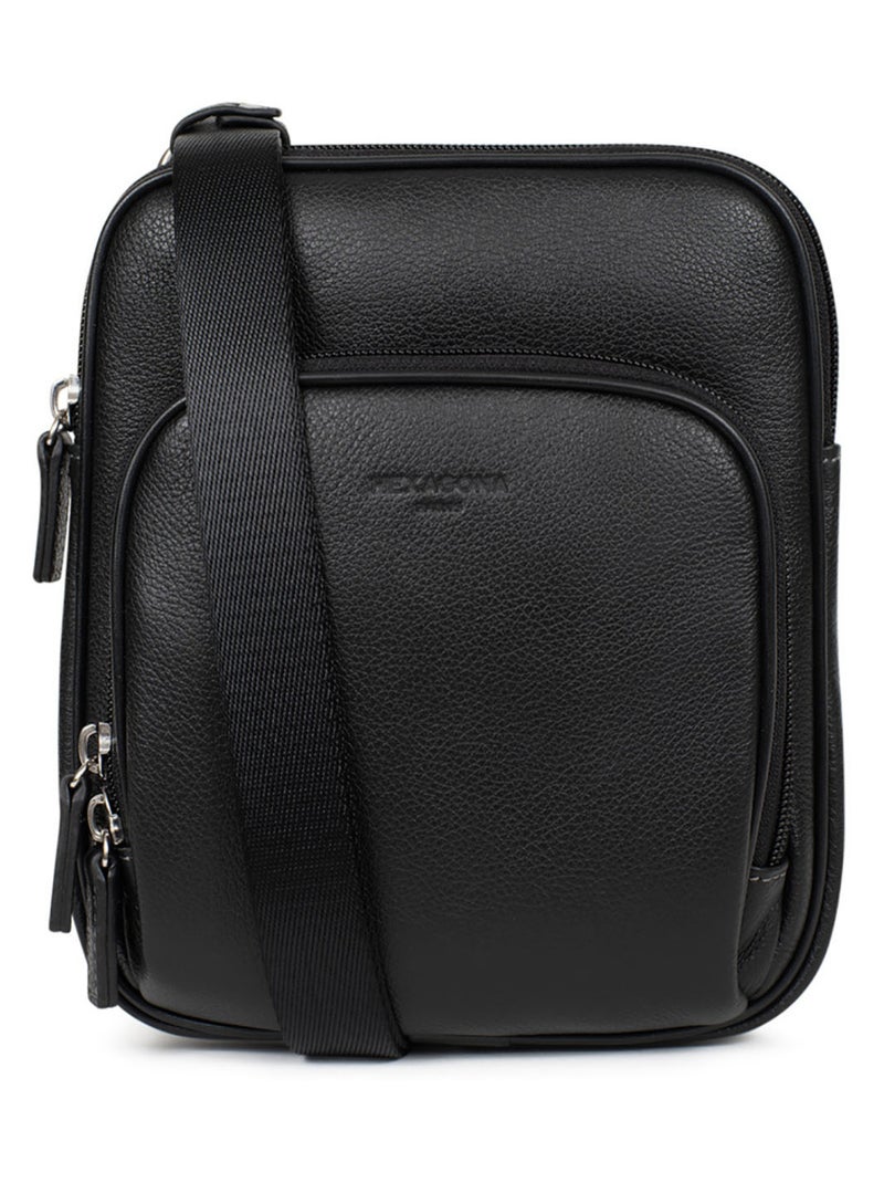 Sacoche  Cuir CONFORT Noir - Kiabi