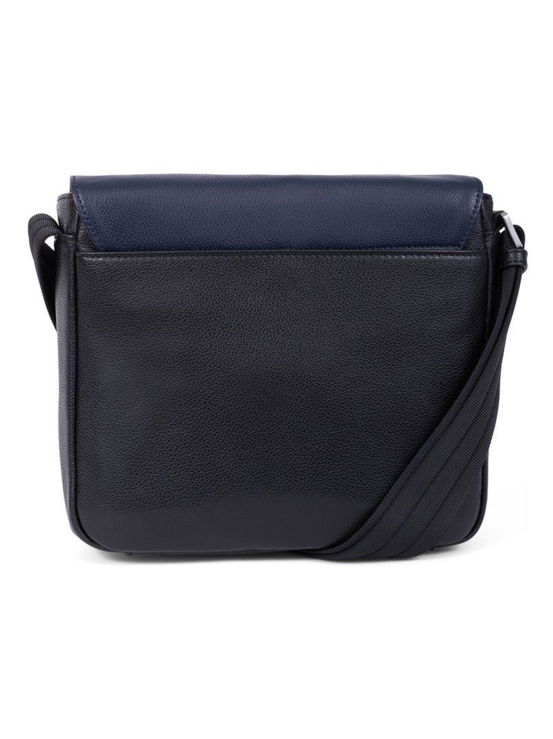Sacoche  Cuir Duo Noir Bleu - Kiabi