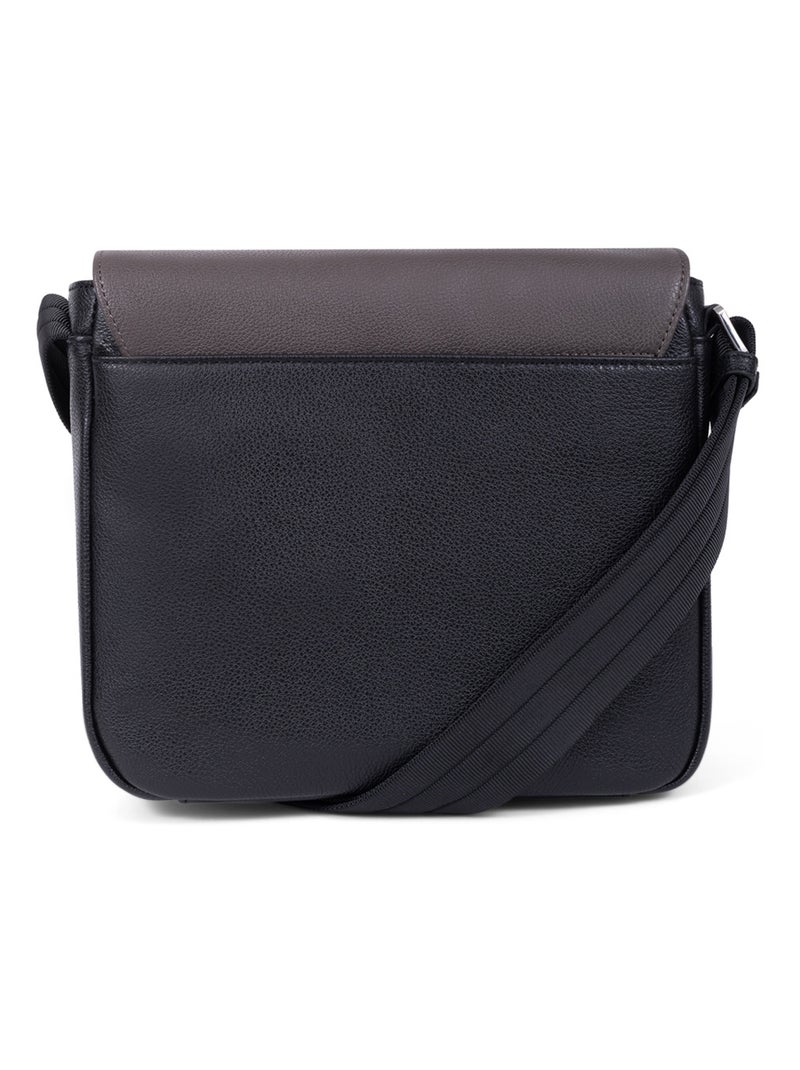Sacoche  Cuir Duo Noir Gris - Kiabi