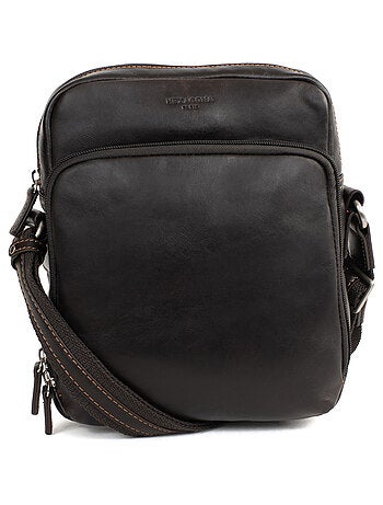 Sacoche cuir félin hexagona