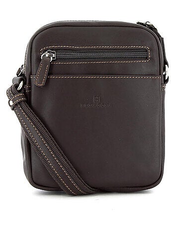 Sacoche cuir félin hexagona