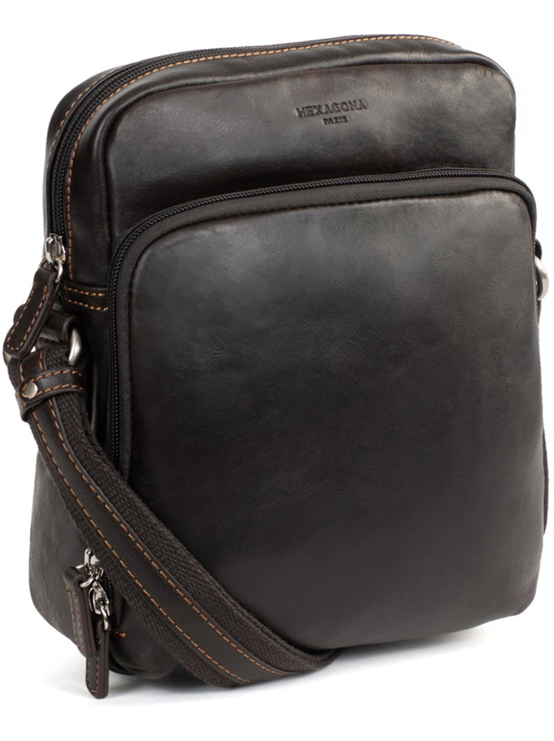 Sacoche  Cuir FÉLIN Marron - Kiabi