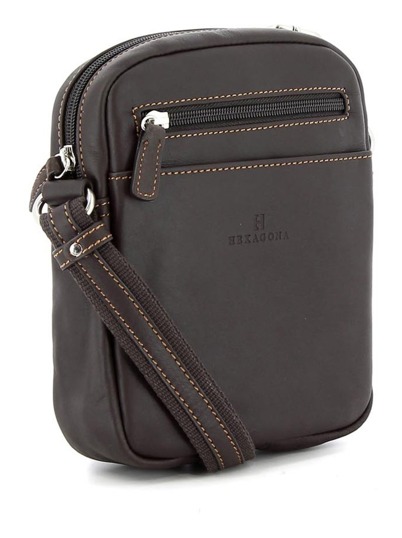 Sacoche  Cuir FÉLIN Marron - Kiabi