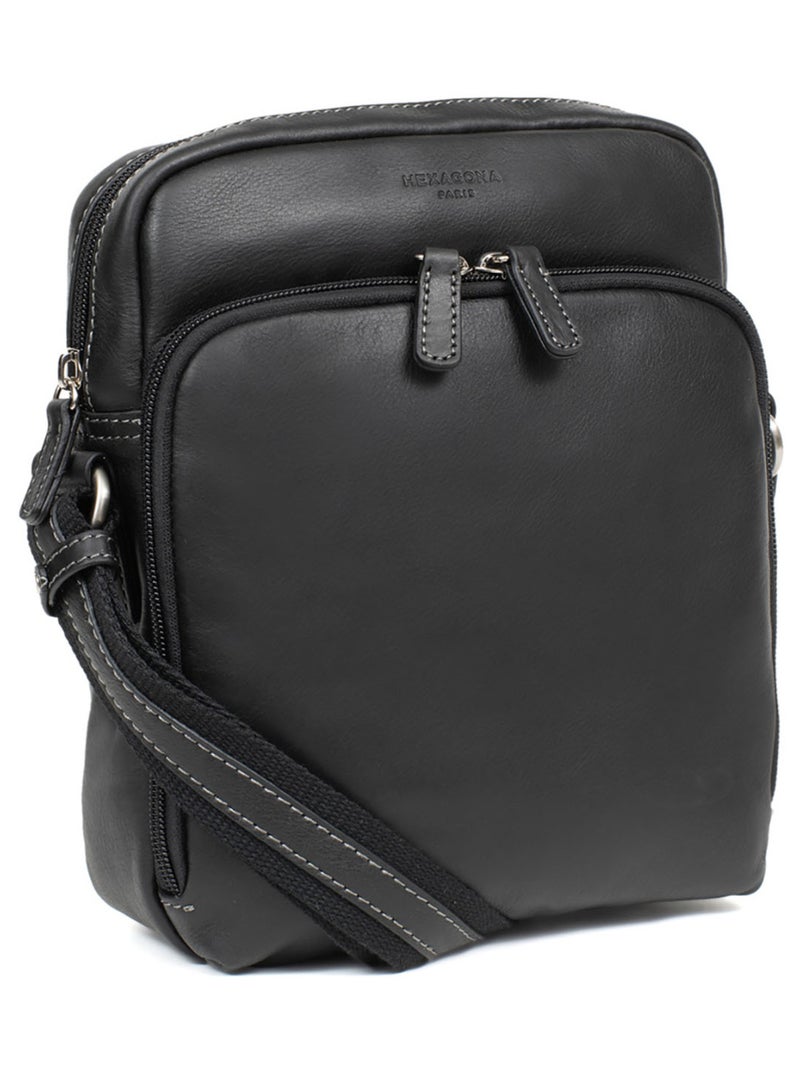 Sacoche  Cuir FÉLIN Noir - Kiabi