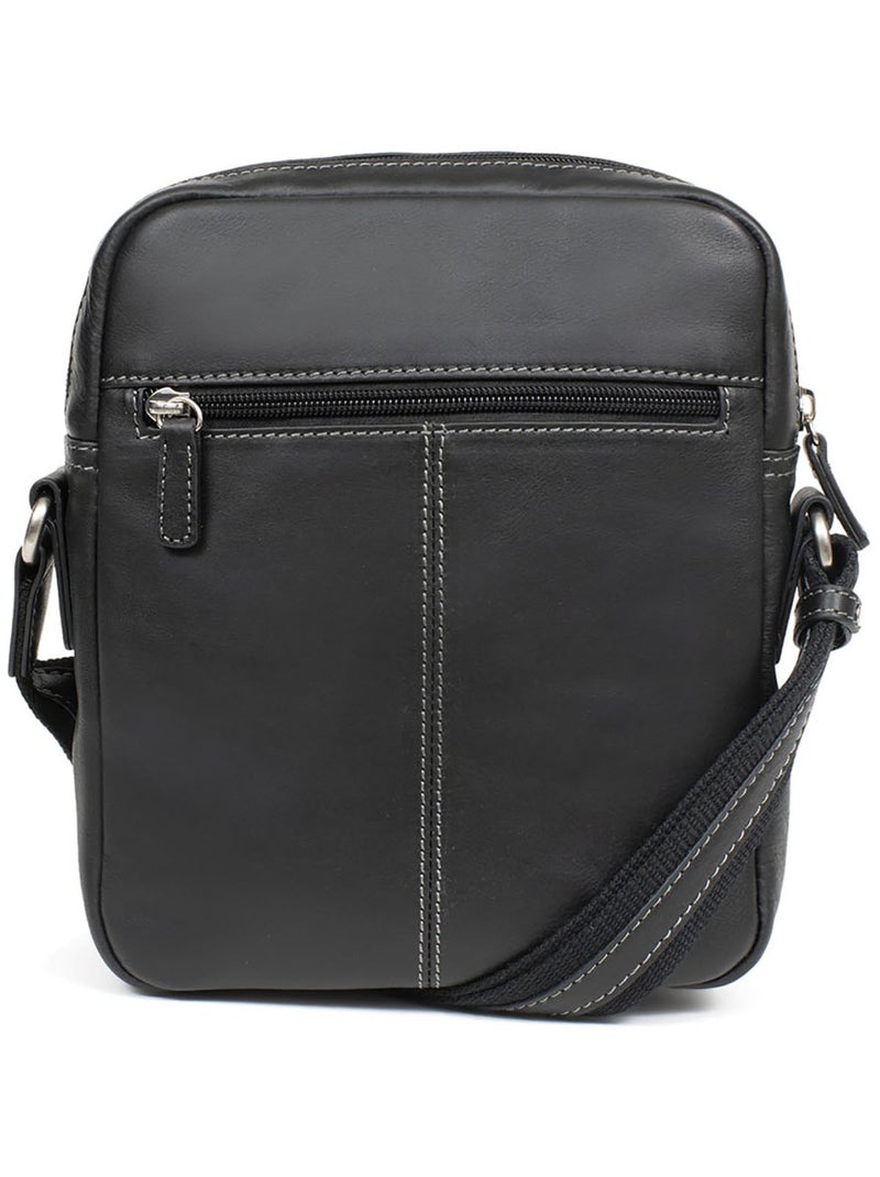 Sacoche  Cuir FÉLIN Noir - Kiabi