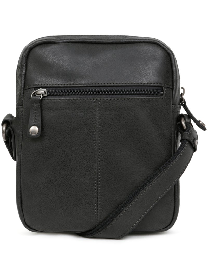 Sacoche  cuir instinct hexagona Noir - Kiabi
