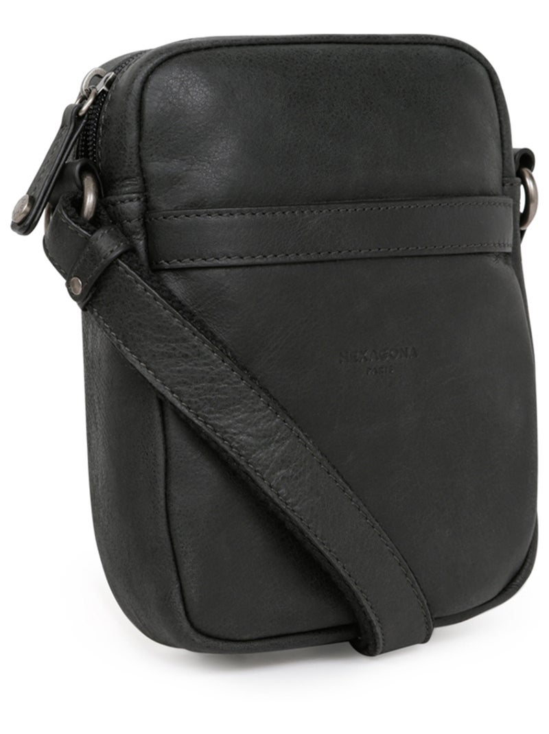 Sacoche  cuir instinct hexagona Noir - Kiabi