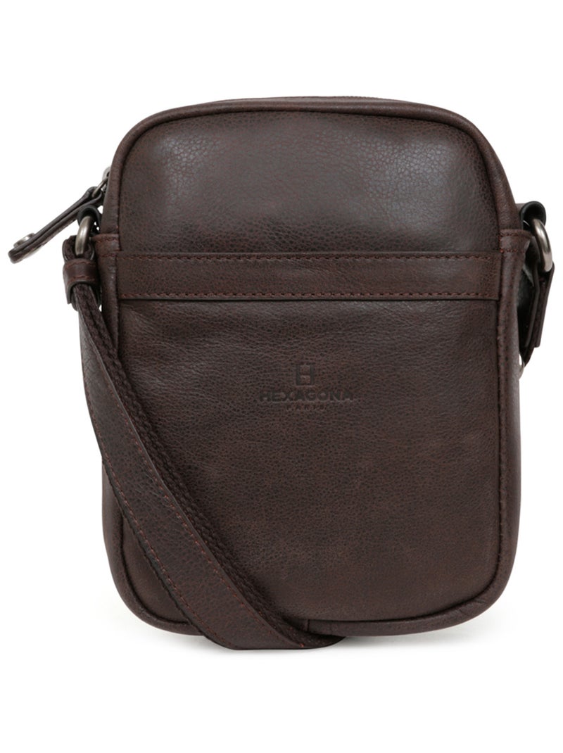 Sacoche  Cuir INSTINCT Marron - Kiabi