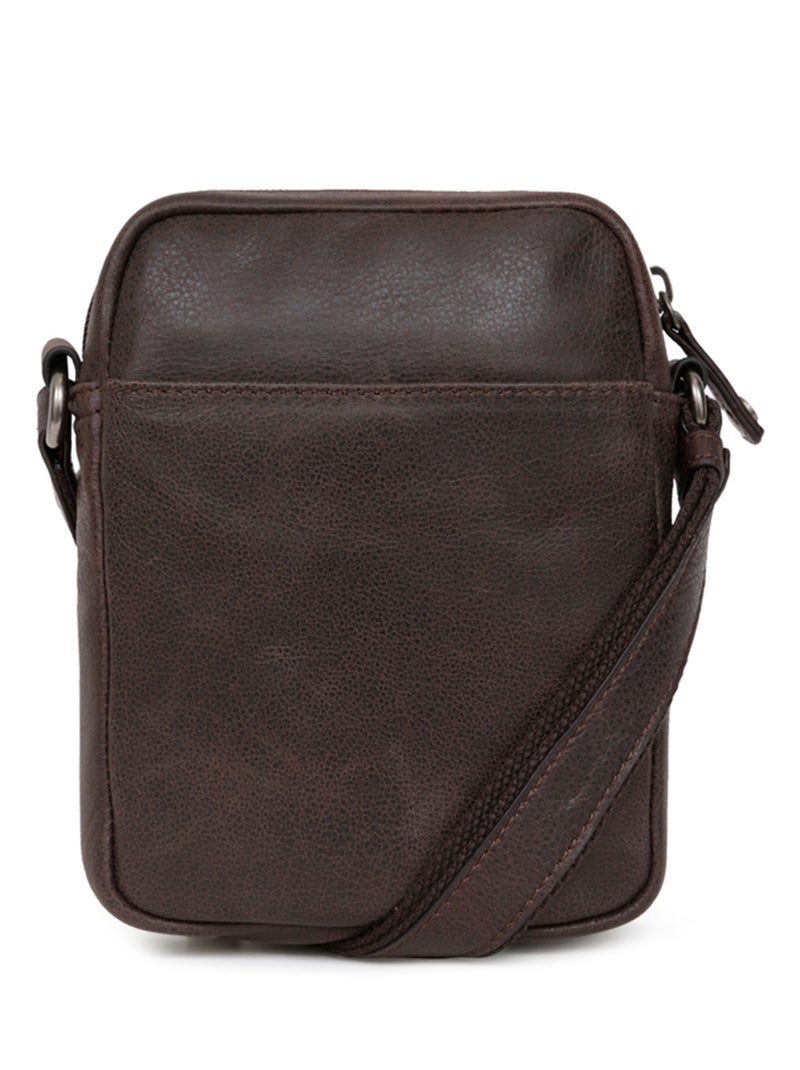 Sacoche  Cuir INSTINCT Marron - Kiabi