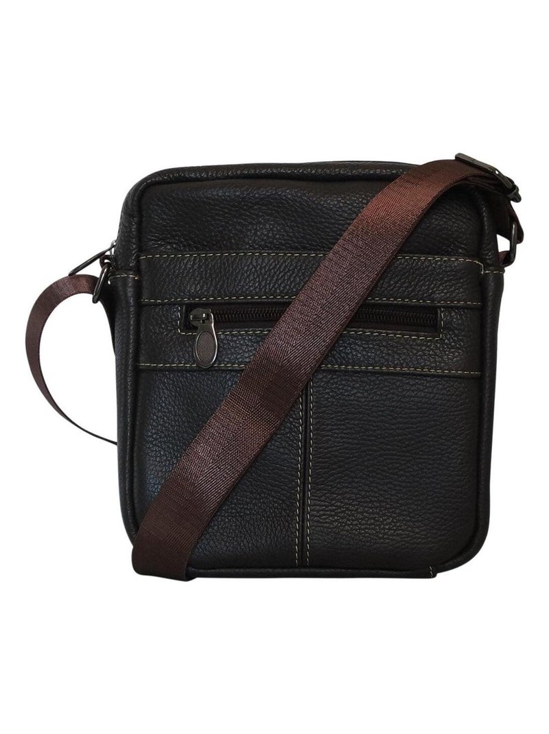 Sacoche cuir IVANO Marron foncé - Kiabi