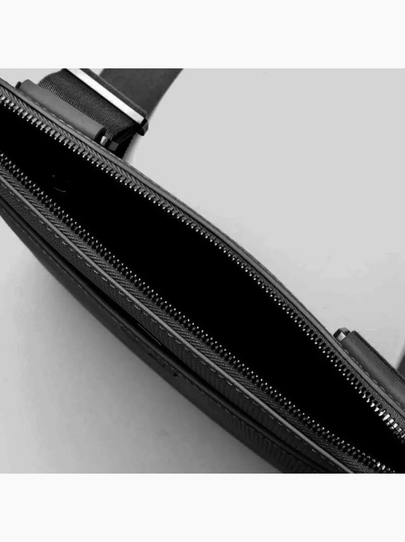 Sacoche cuir Lacoste Chantaco Noir - Kiabi