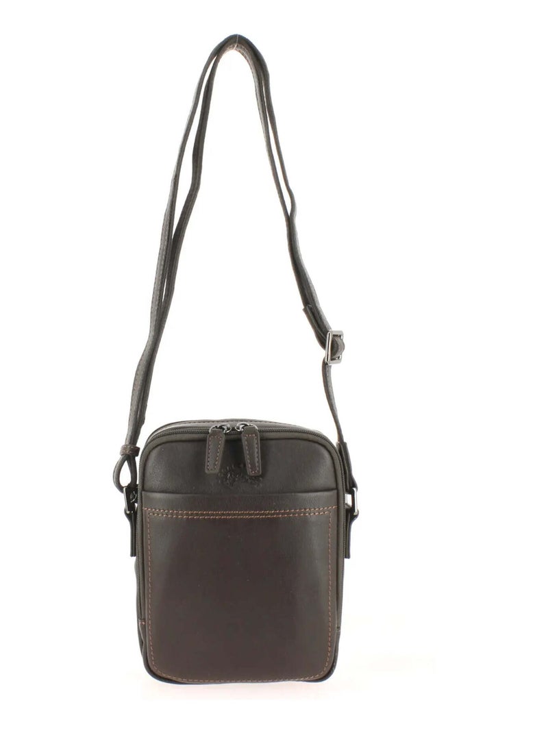 Sacoche cuir Lawton Francinel Marron - Kiabi
