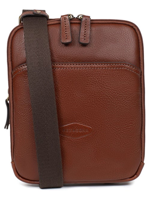 Sacoche  cuir stuart hexagona - Kiabi